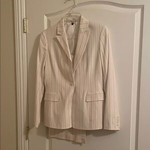 Tahari White Pinstripe Blazer
